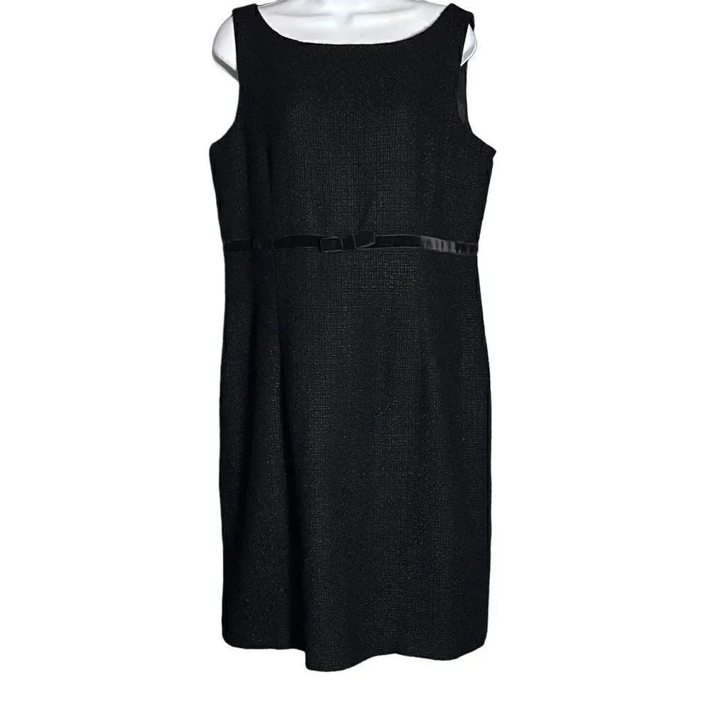 GAP Women's Sheath Dress Sleeveless Evening Cocktail Velvet Bow Black Size 14